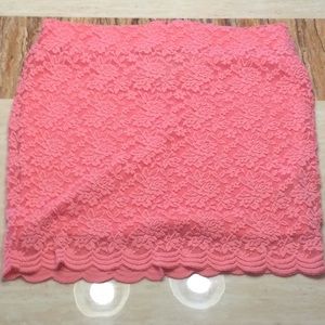 Pink Lace Mini Skirt